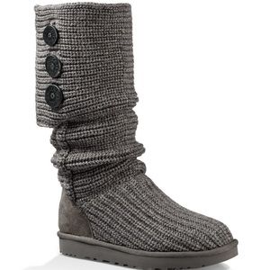 UGG Classic Grey Knit Cardy Boots